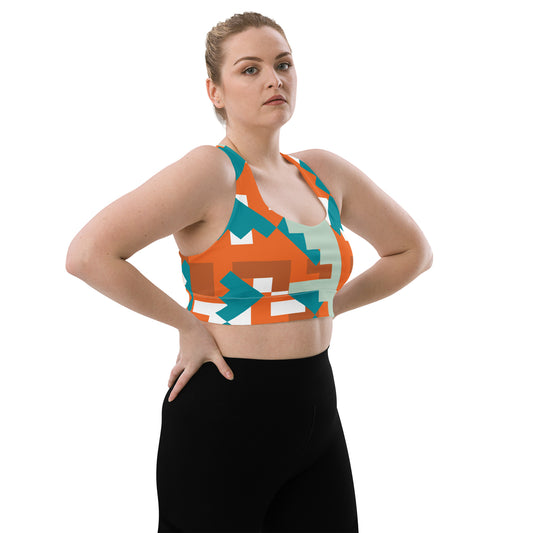 All-Over Print Recycled Longline Sports Bra