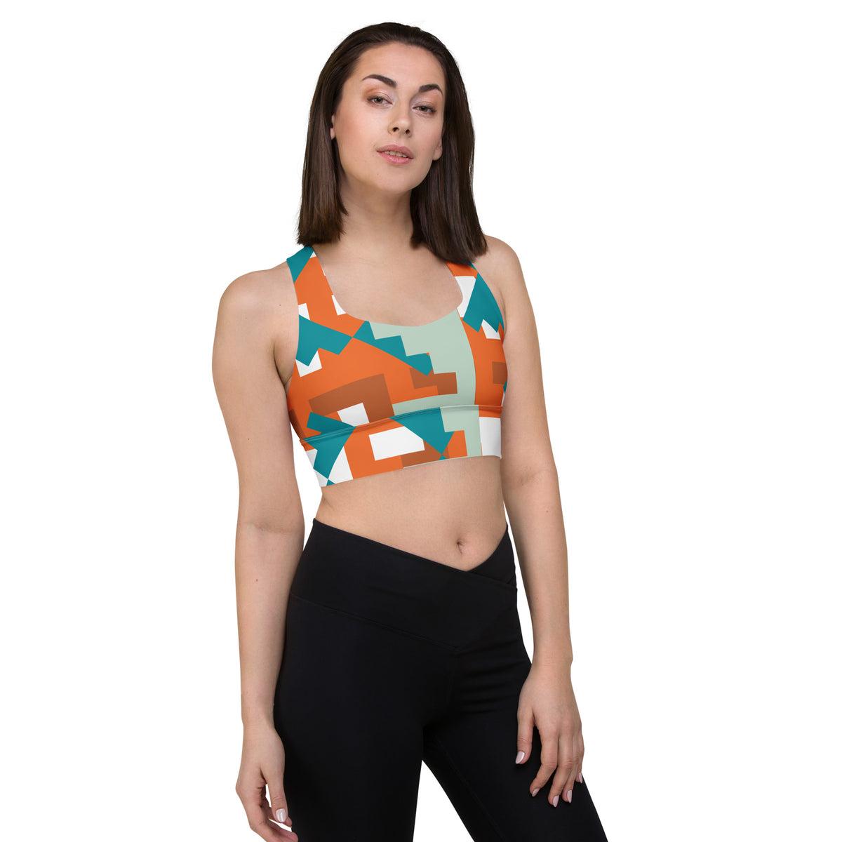 All-Over Print Recycled Longline Sports Bra