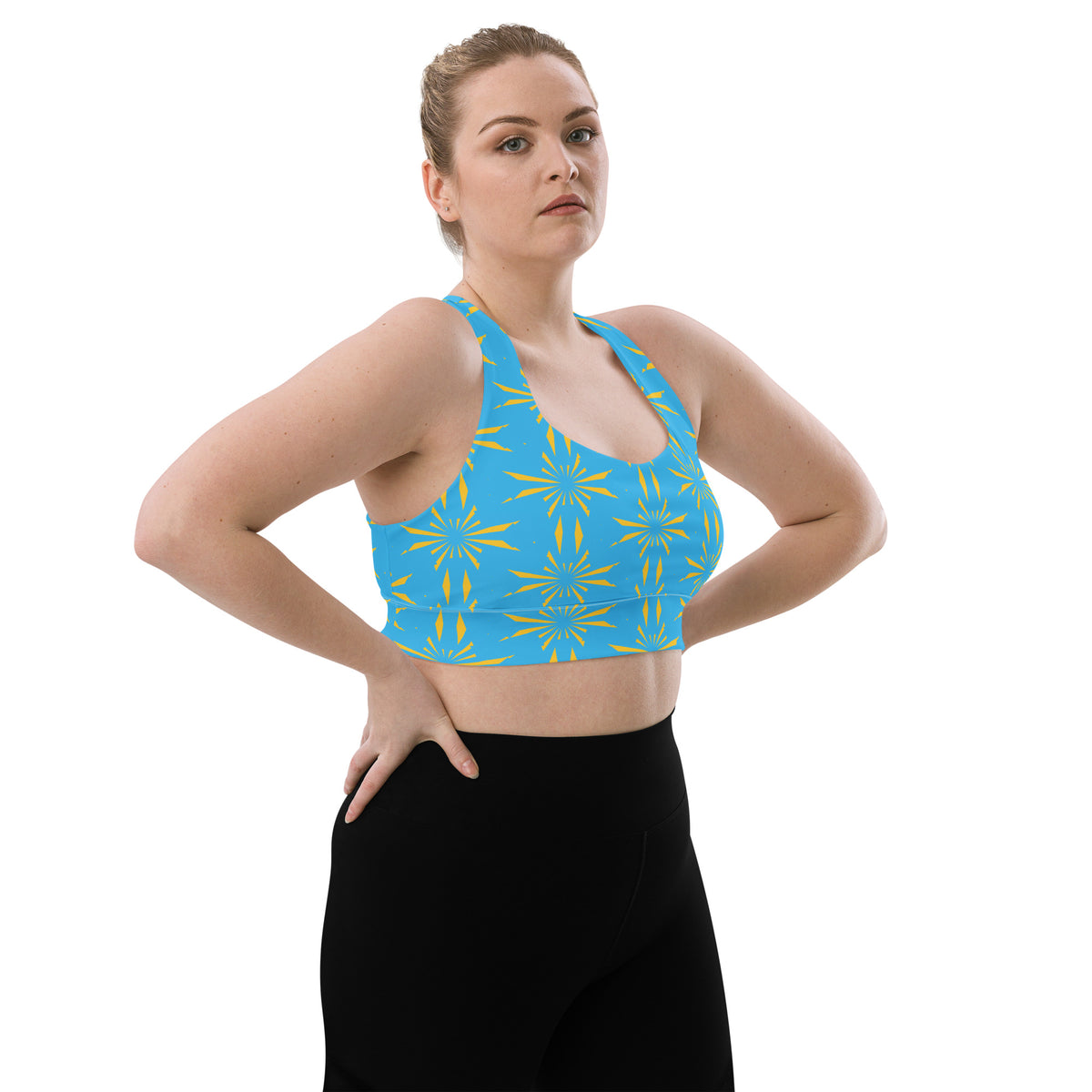 All-Over Print Recycled Longline Sports Bra