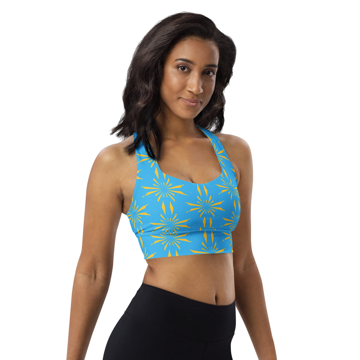 All-Over Print Recycled Longline Sports Bra
