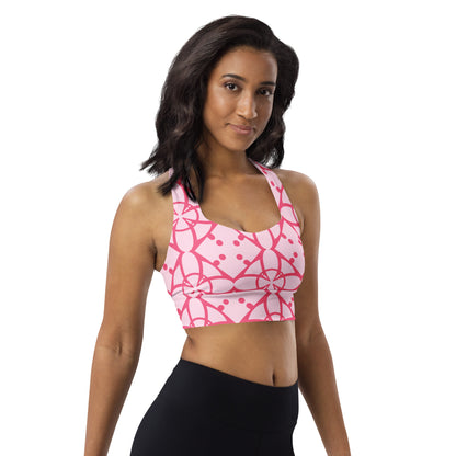 All-Over Print Recycled Longline Sports Bra