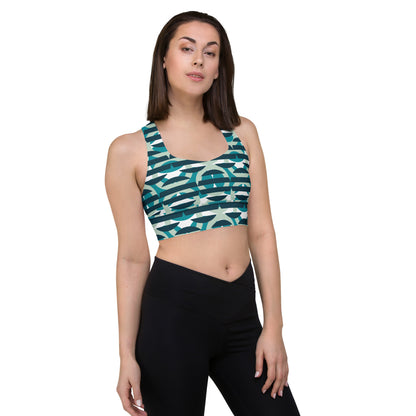 All-Over Print Recycled Longline Sports Bra