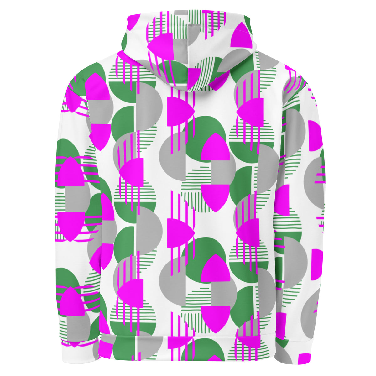 Women's All-Over Print Recycled Unisex Hoodie Bright Geometric Pattern