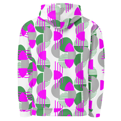 Women's All-Over Print Recycled Unisex Hoodie Bright Geometric Pattern