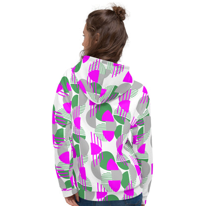 Women's All-Over Print Recycled Unisex Hoodie Bright Geometric Pattern