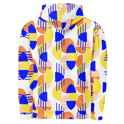 Women's All-Over Print Recycled Unisex Hoodie Bright Geometric Pattern