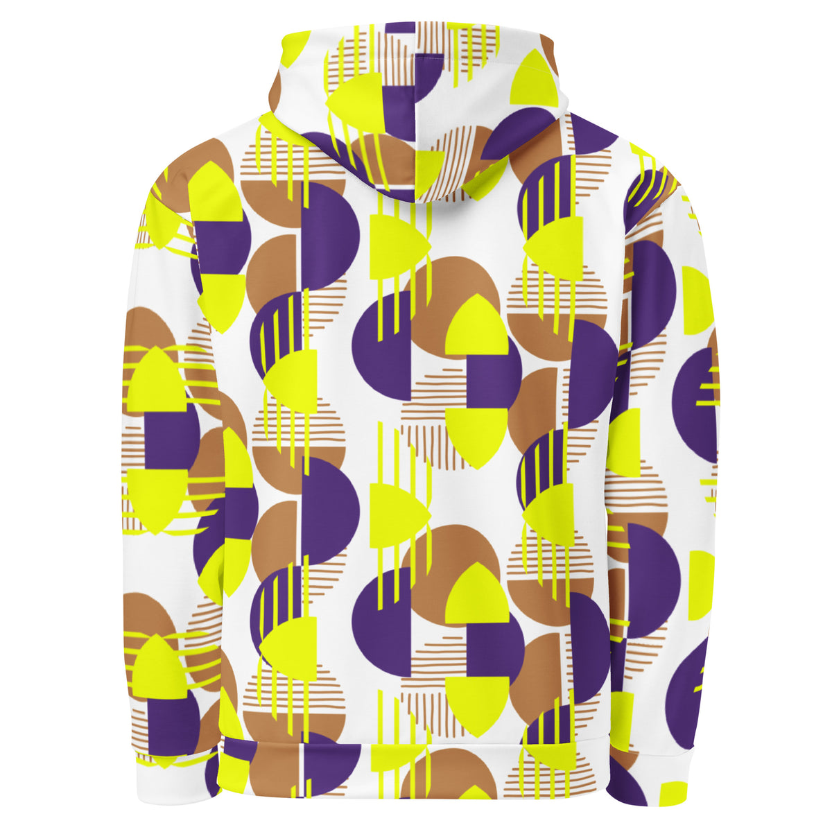 Women's All-Over Print Recycled Unisex Hoodie Bright Geometric Pattern