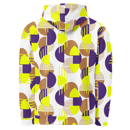 Women's All-Over Print Recycled Unisex Hoodie Bright Geometric Pattern