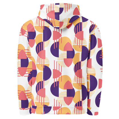 Women's All-Over Print Recycled Unisex Hoodie Bright Geometric Pattern
