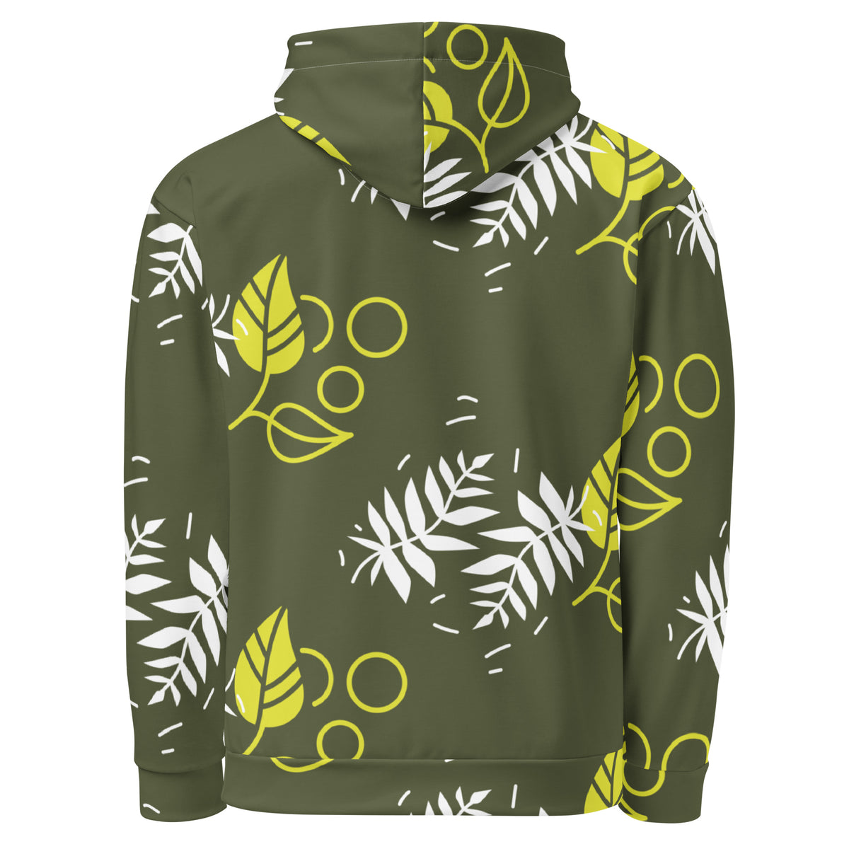 Men's All-Over Print Recycled Unisex Hoodie Leaves Saratoga Green