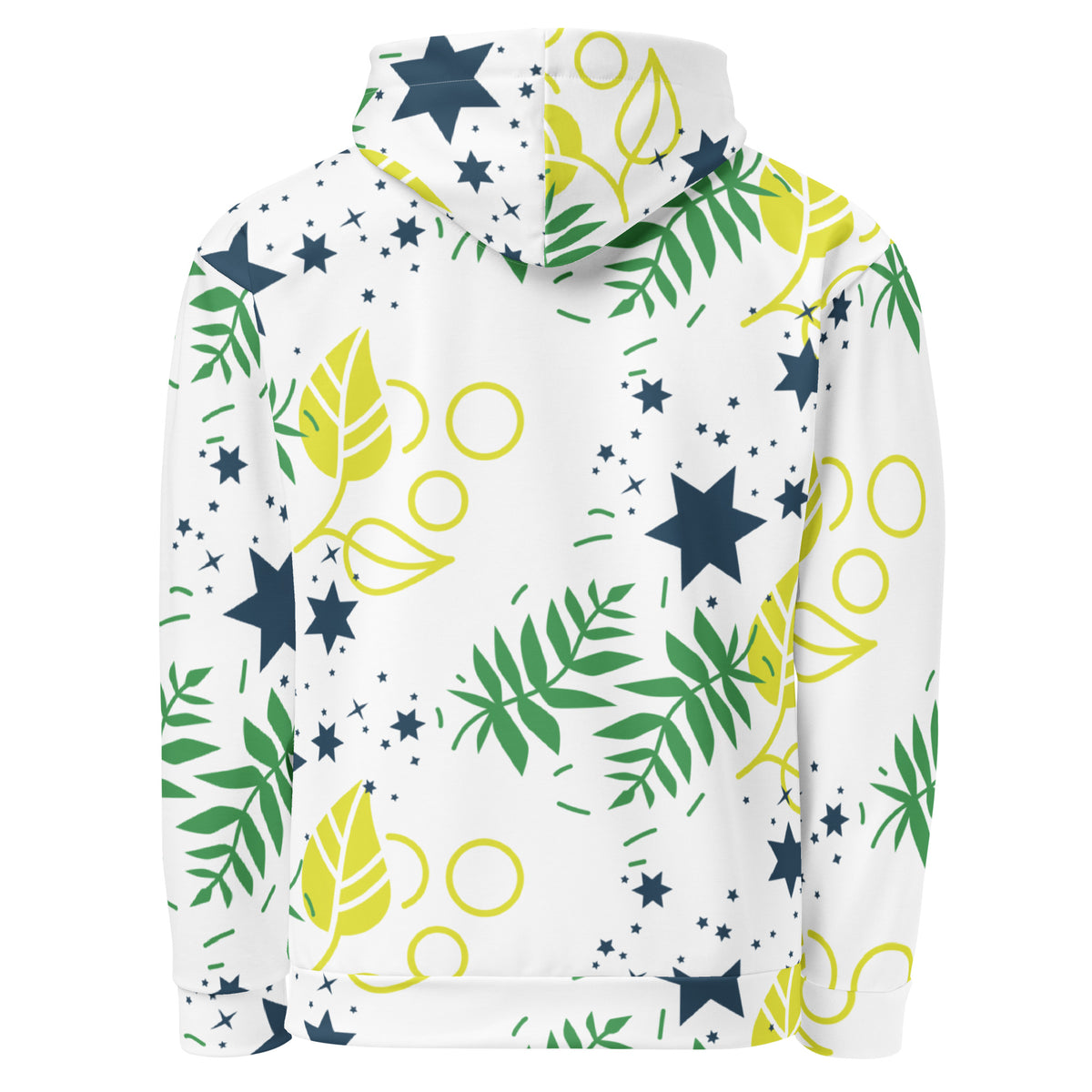 Men's All-Over Print Recycled Unisex Hoodie Leaves White