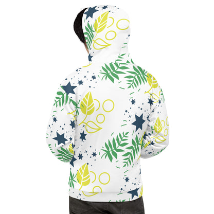 Men's All-Over Print Recycled Unisex Hoodie Leaves White