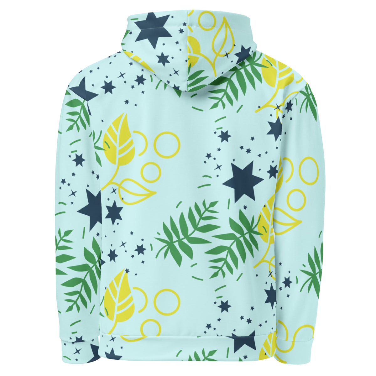 Women's All-Over Print Recycled Unisex Hoodie Leaves Light Cyan Blue