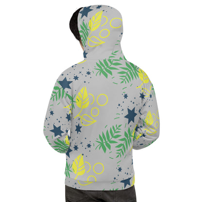 Men's All-Over Print Recycled Unisex Hoodie Leaves Silver