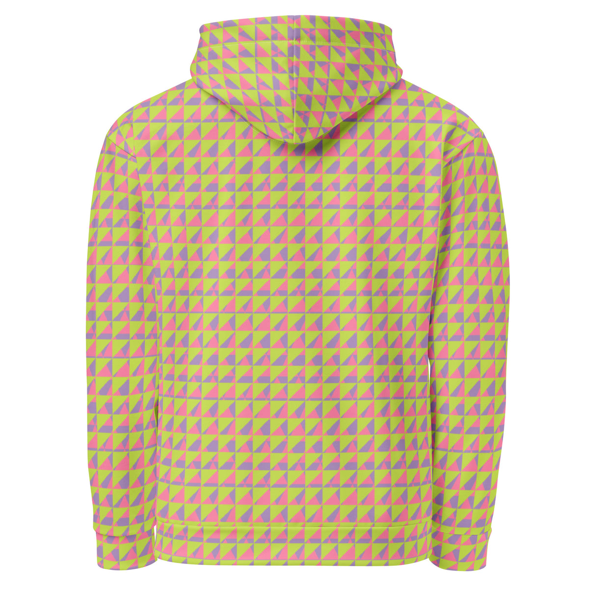 Men's All-Over Print Recycled Unisex Hoodie Geometric Triangles Mindaro Green