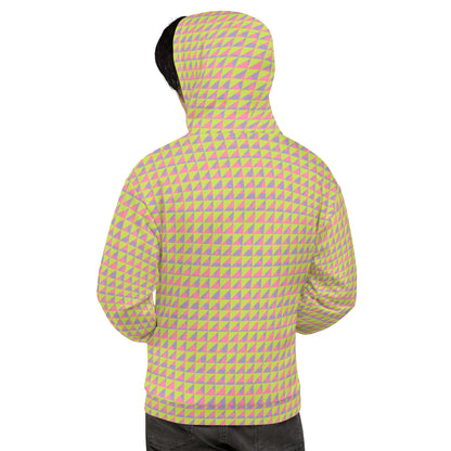 Men's All-Over Print Recycled Unisex Hoodie Geometric Triangles Mindaro Green