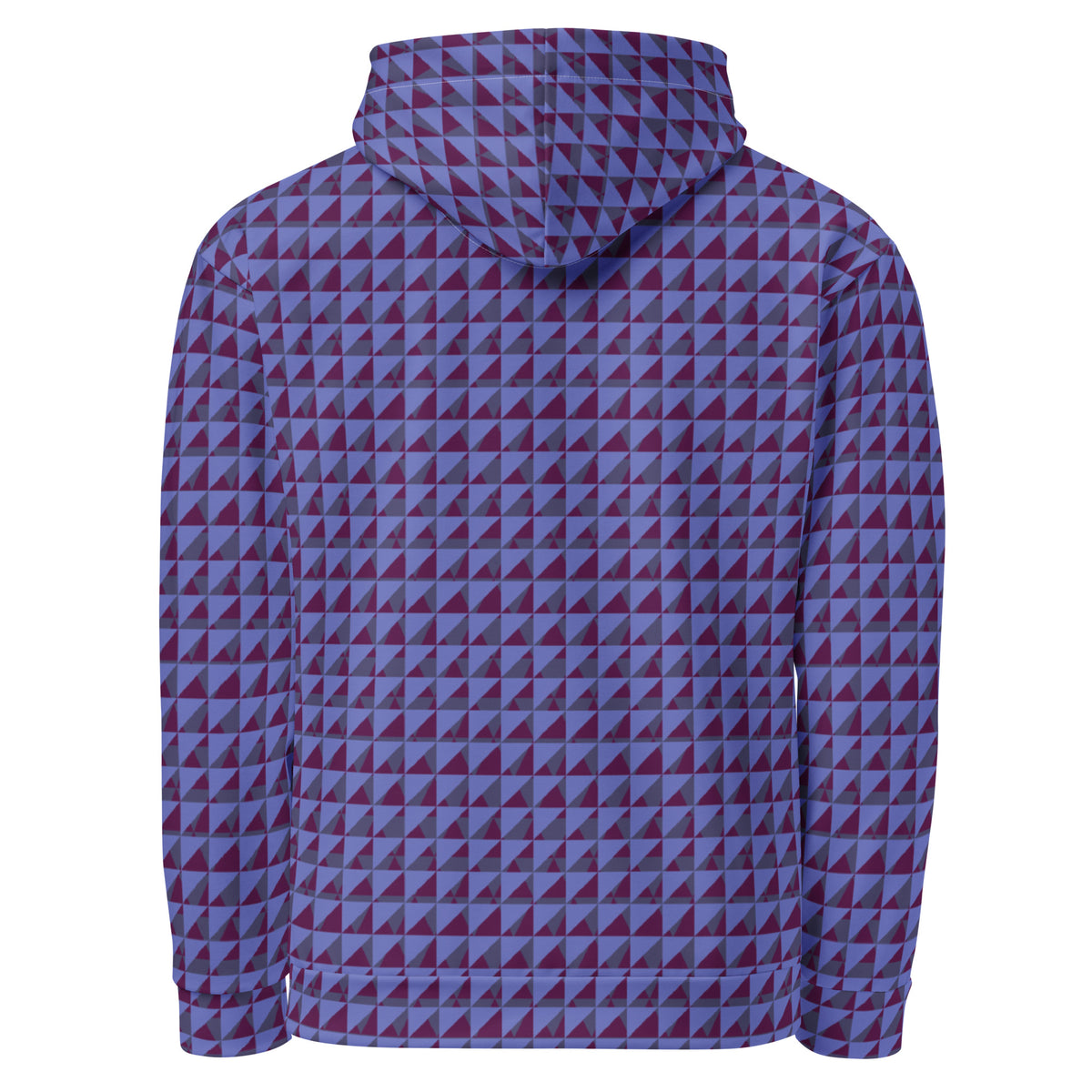 Men's All-Over Print Recycled Unisex Hoodie Geometric Triangles Corn Flower Blue Purple