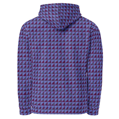 Men's All-Over Print Recycled Unisex Hoodie Geometric Triangles Corn Flower Blue Purple