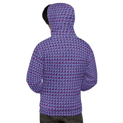 Men's All-Over Print Recycled Unisex Hoodie Geometric Triangles Corn Flower Blue Purple