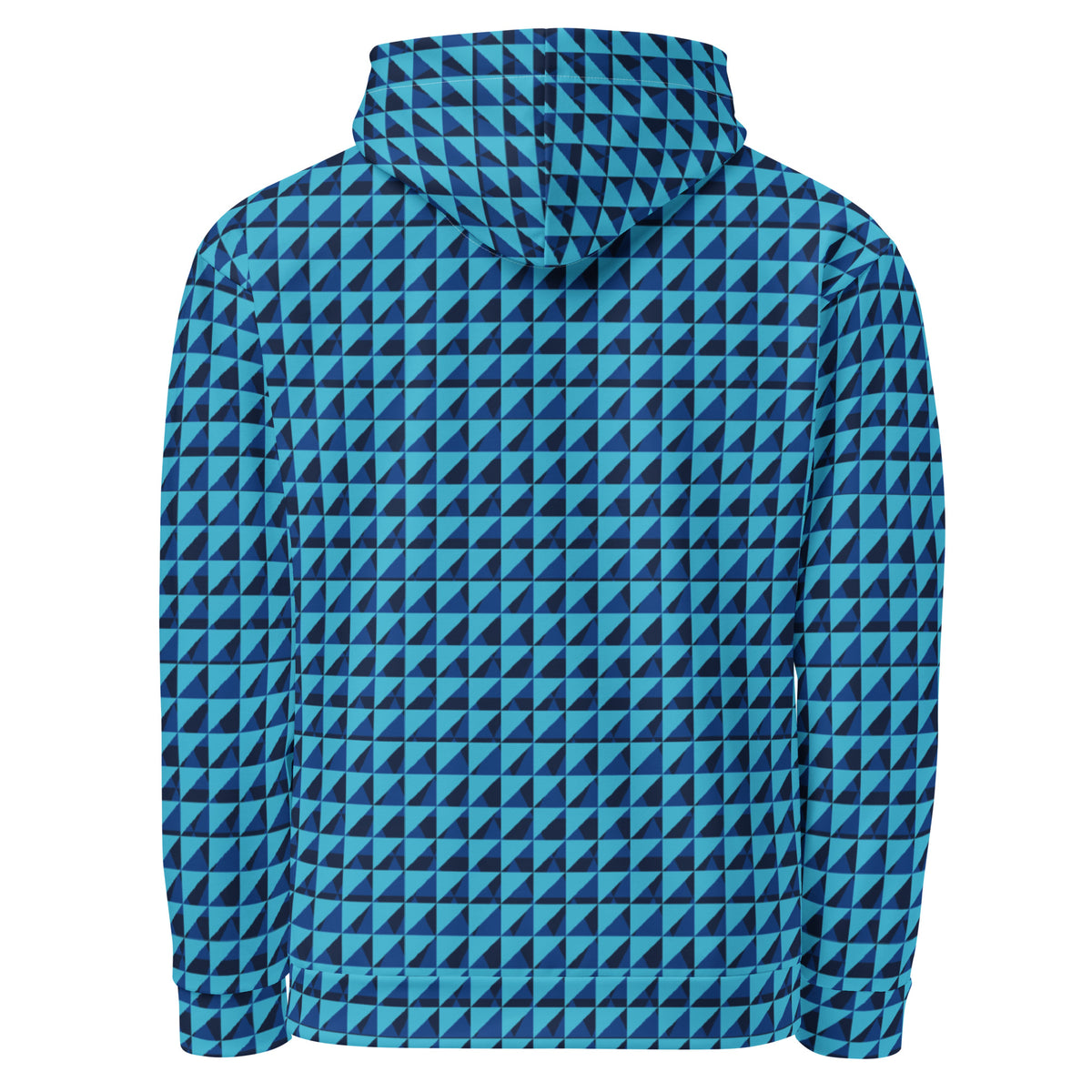 Men's All-Over Print Recycled Unisex Hoodie Geometric Triangles Bright Summer Sky Blue
