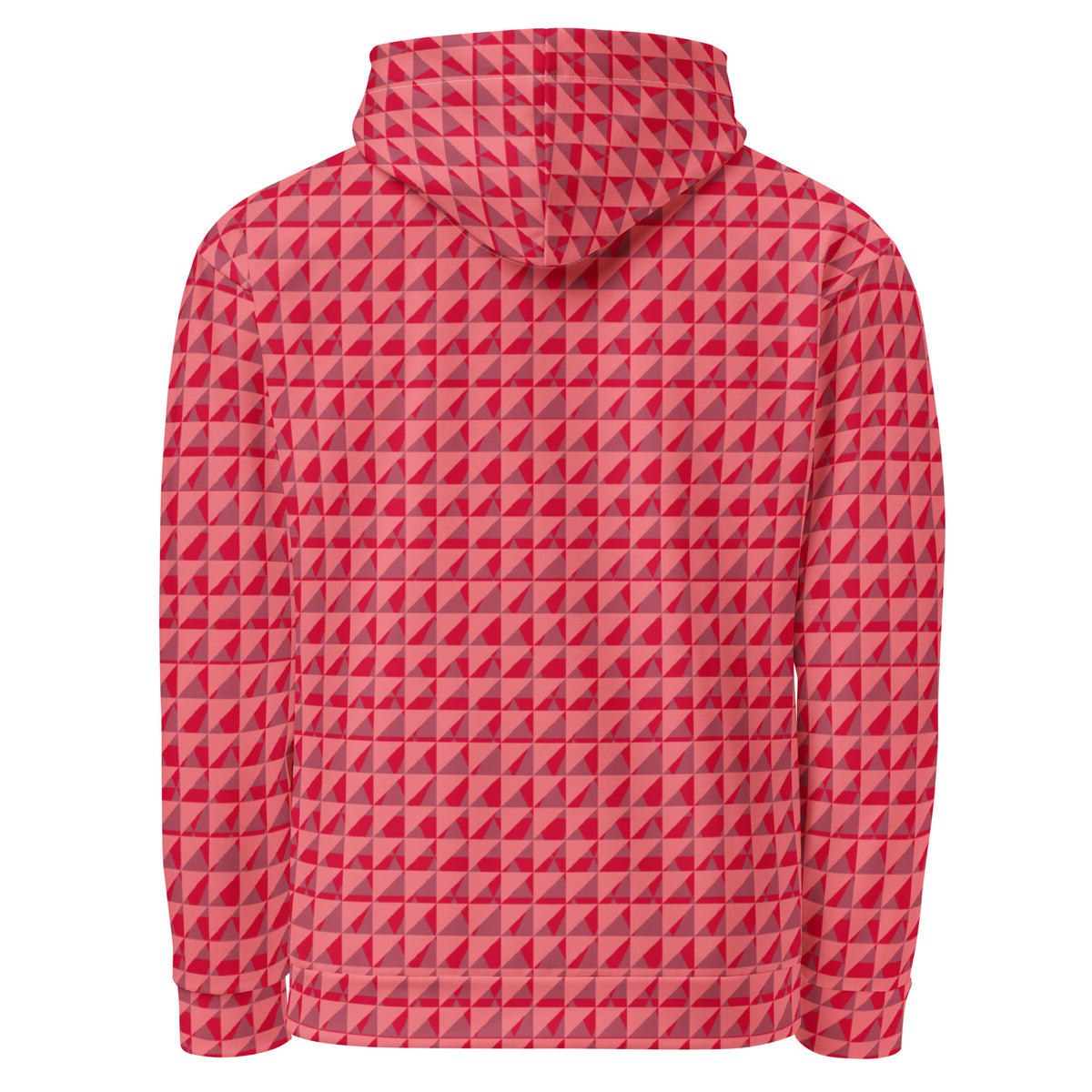Women's All-Over Print Recycled Unisex Hoodie Geometric Triangles Flory Red