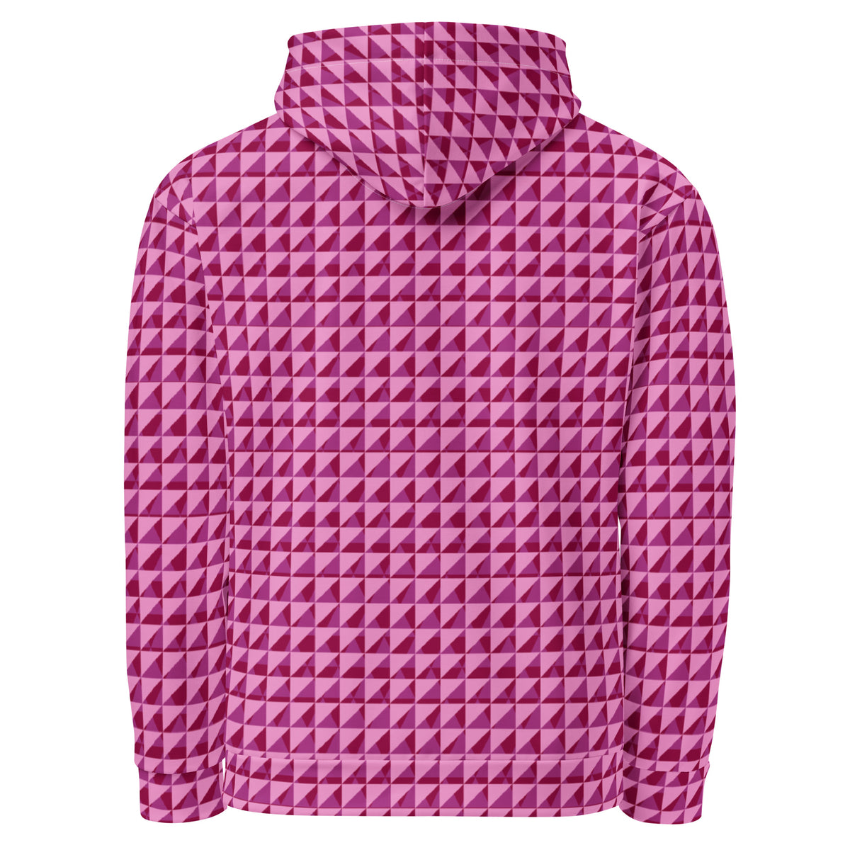 Men's All-Over Print Recycled Unisex Hoodie Geometric Triangles Burgundy 2 Purple