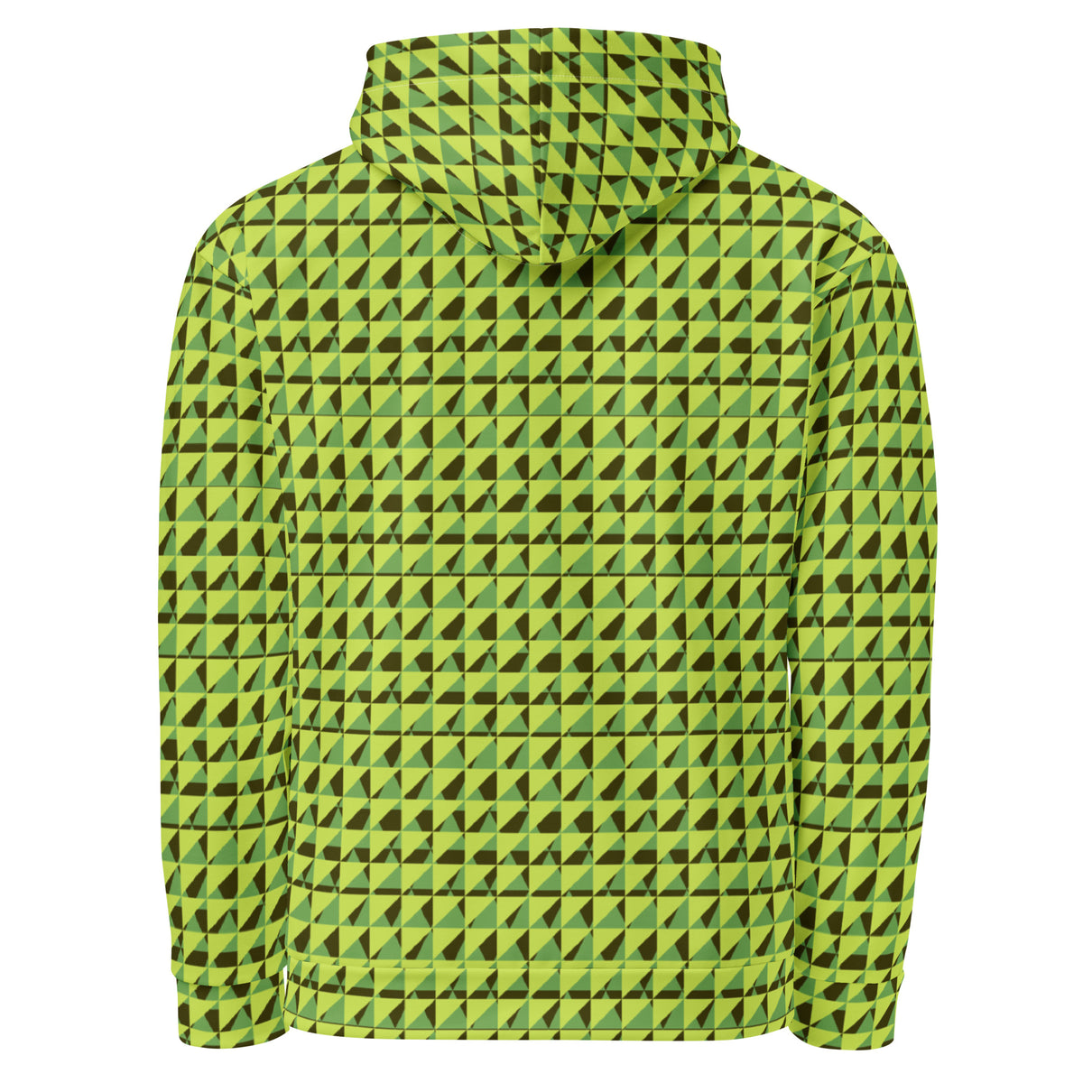 Men's All-Over Print Recycled Unisex Hoodie Geometric Triangles Green