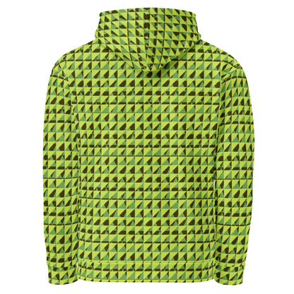 Men's All-Over Print Recycled Unisex Hoodie Geometric Triangles Green