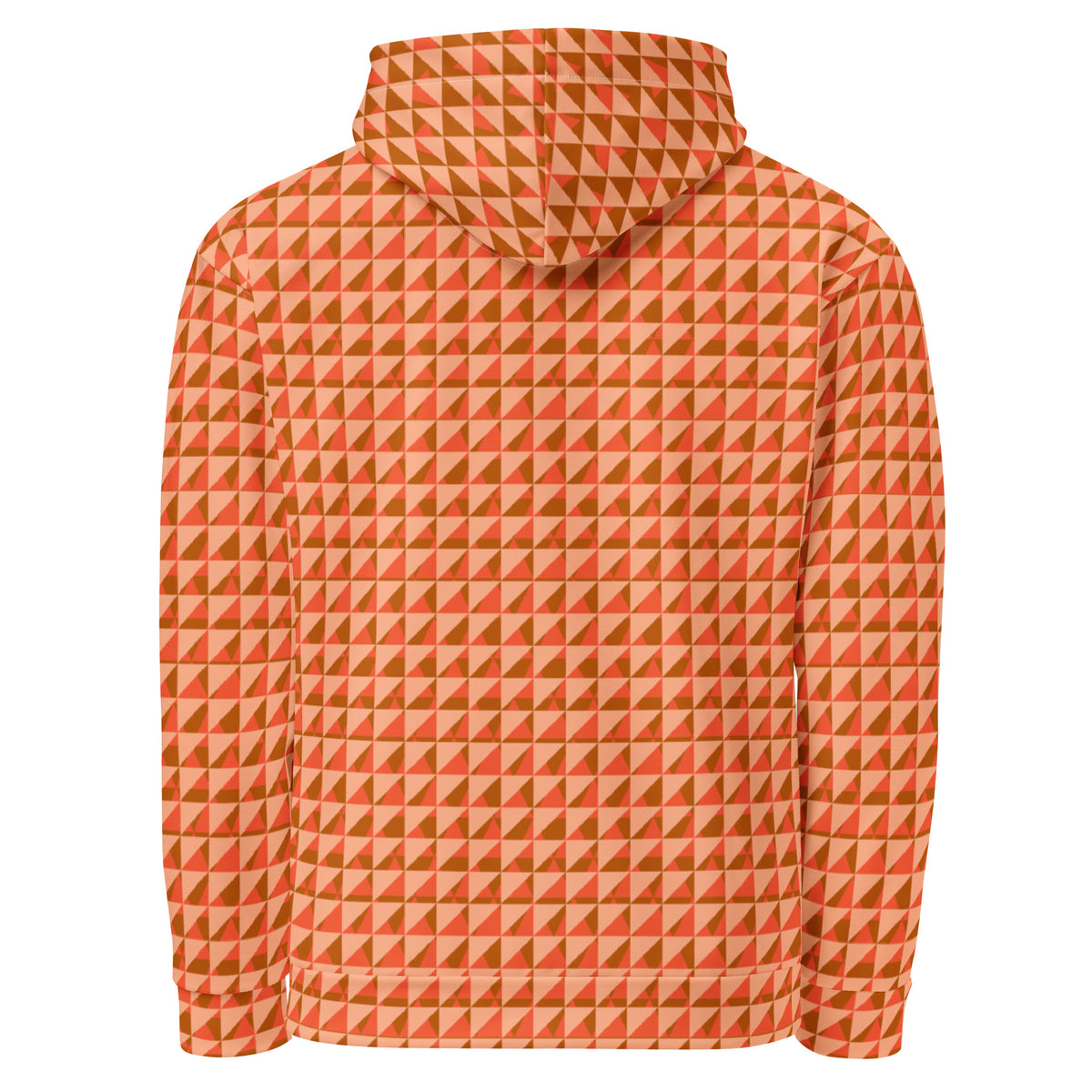 Men's All-Over Print Recycled Unisex Hoodie Geometric Triangles Mandys Pink