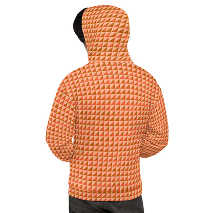 Men's All-Over Print Recycled Unisex Hoodie Geometric Triangles Mandys Pink