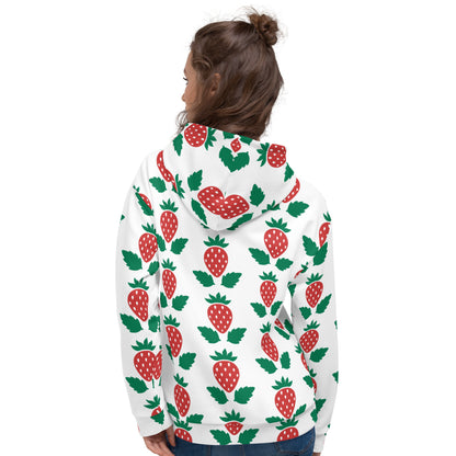 Women's All-Over Print Recycled Unisex Hoodie Stawberries Style 2
