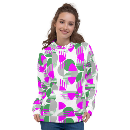 Women's All-Over Print Recycled Unisex Hoodie Bright Geometric Pattern