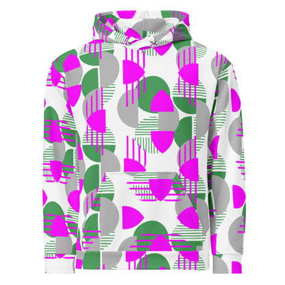 Women's All-Over Print Recycled Unisex Hoodie Bright Geometric Pattern