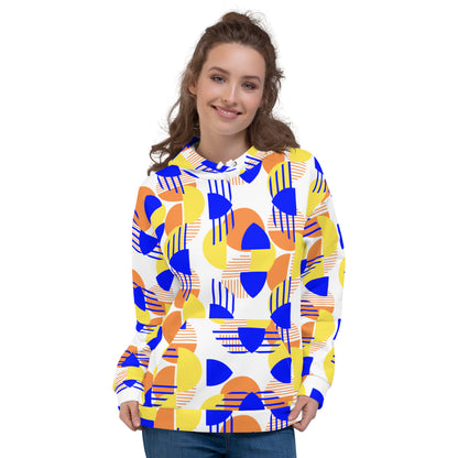 Women's All-Over Print Recycled Unisex Hoodie Bright Geometric Pattern