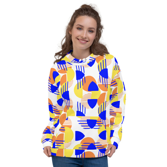 Women's All-Over Print Recycled Unisex Hoodie Bright Geometric Pattern