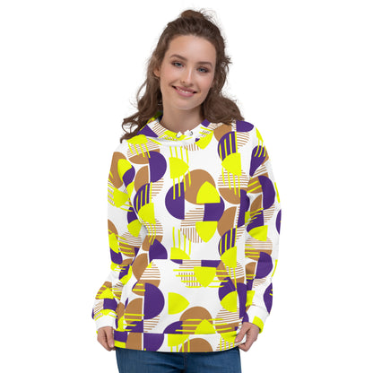 Women's All-Over Print Recycled Unisex Hoodie Bright Geometric Pattern