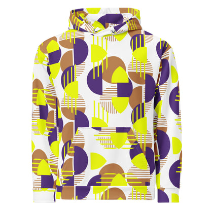 Women's All-Over Print Recycled Unisex Hoodie Bright Geometric Pattern