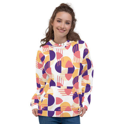 Women's All-Over Print Recycled Unisex Hoodie Bright Geometric Pattern
