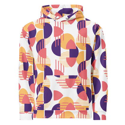 Women's All-Over Print Recycled Unisex Hoodie Bright Geometric Pattern