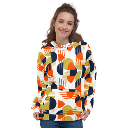 Women's All-Over Print Recycled Unisex Hoodie Bright Geometric Pattern