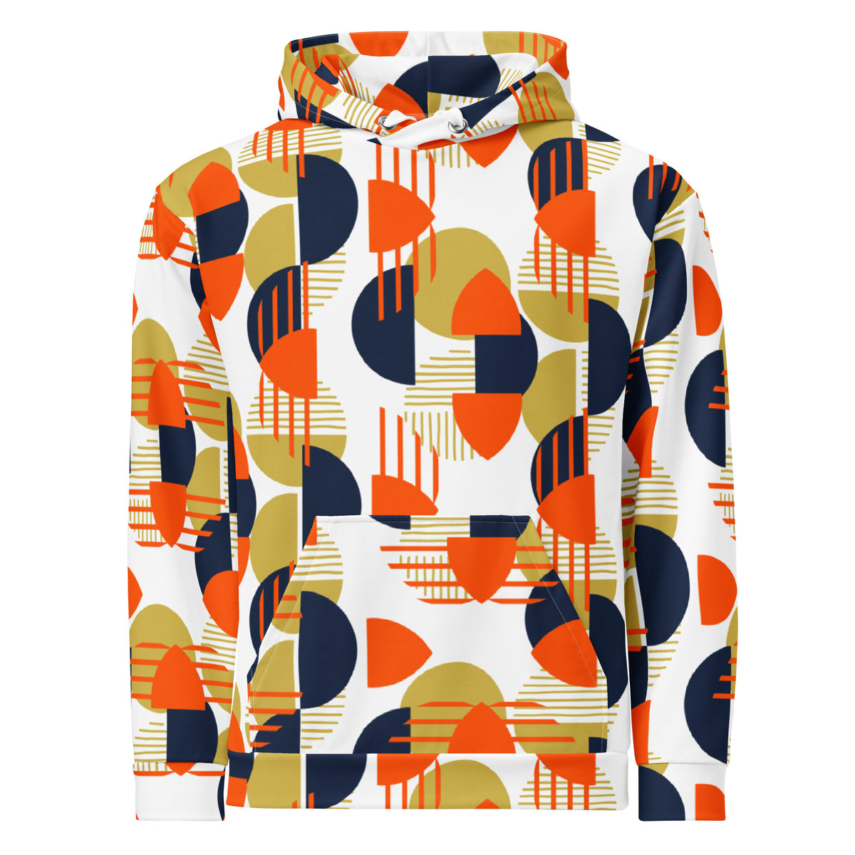 Women's All-Over Print Recycled Unisex Hoodie Bright Geometric Pattern