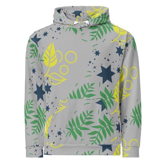 Men's All-Over Print Recycled Unisex Hoodie Leaves Silver