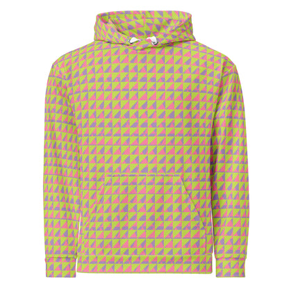 Men's All-Over Print Recycled Unisex Hoodie Geometric Triangles Mindaro Green