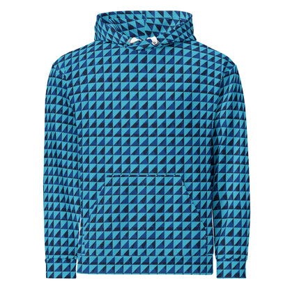 Men's All-Over Print Recycled Unisex Hoodie Geometric Triangles Bright Summer Sky Blue