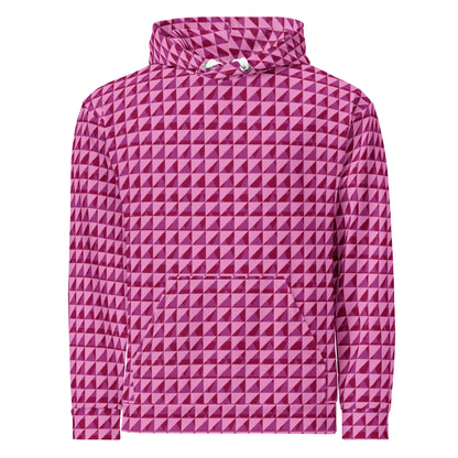Men's All-Over Print Recycled Unisex Hoodie Geometric Triangles Burgundy 2 Purple