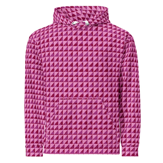 Men's All-Over Print Recycled Unisex Hoodie Geometric Triangles Burgundy 2 Purple