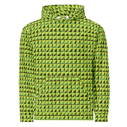 Men's All-Over Print Recycled Unisex Hoodie Geometric Triangles Green