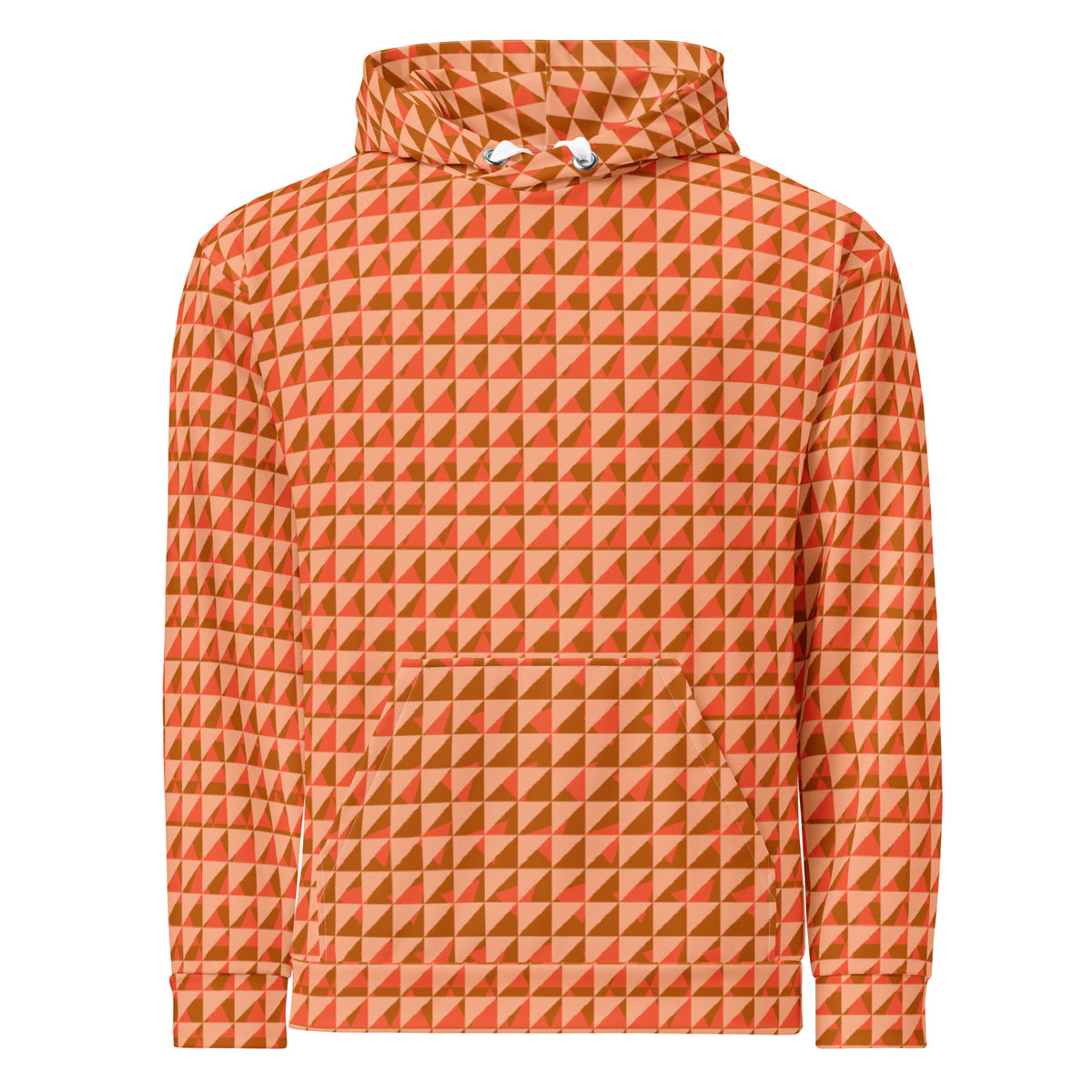 Men's All-Over Print Recycled Unisex Hoodie Geometric Triangles Mandys Pink