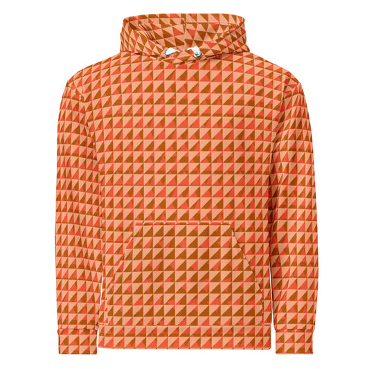 Men's All-Over Print Recycled Unisex Hoodie Geometric Triangles Mandys Pink