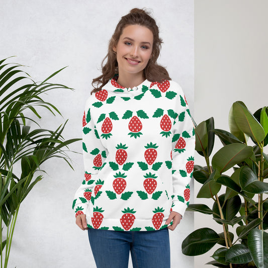 Women's All-Over Print Recycled Unisex Hoodie Stawberries Style 1